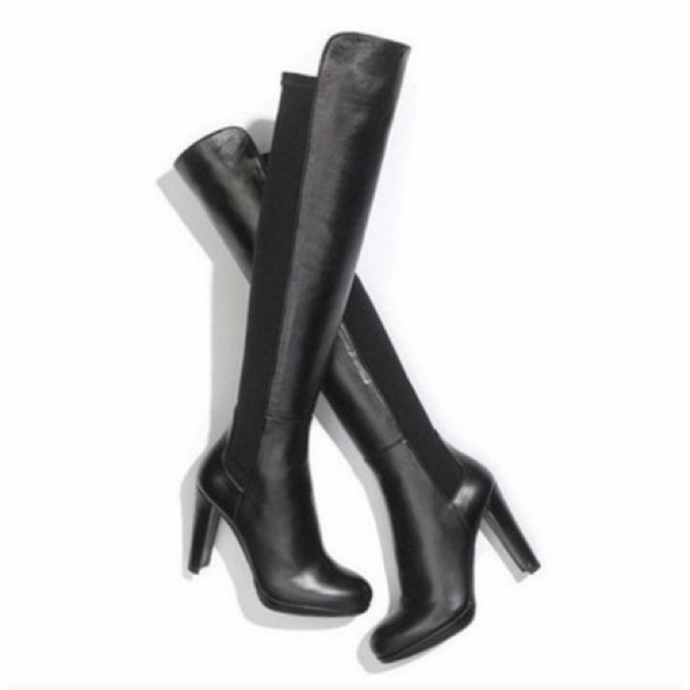 Stuart Weitzman Black Over the Knee Boots Napa